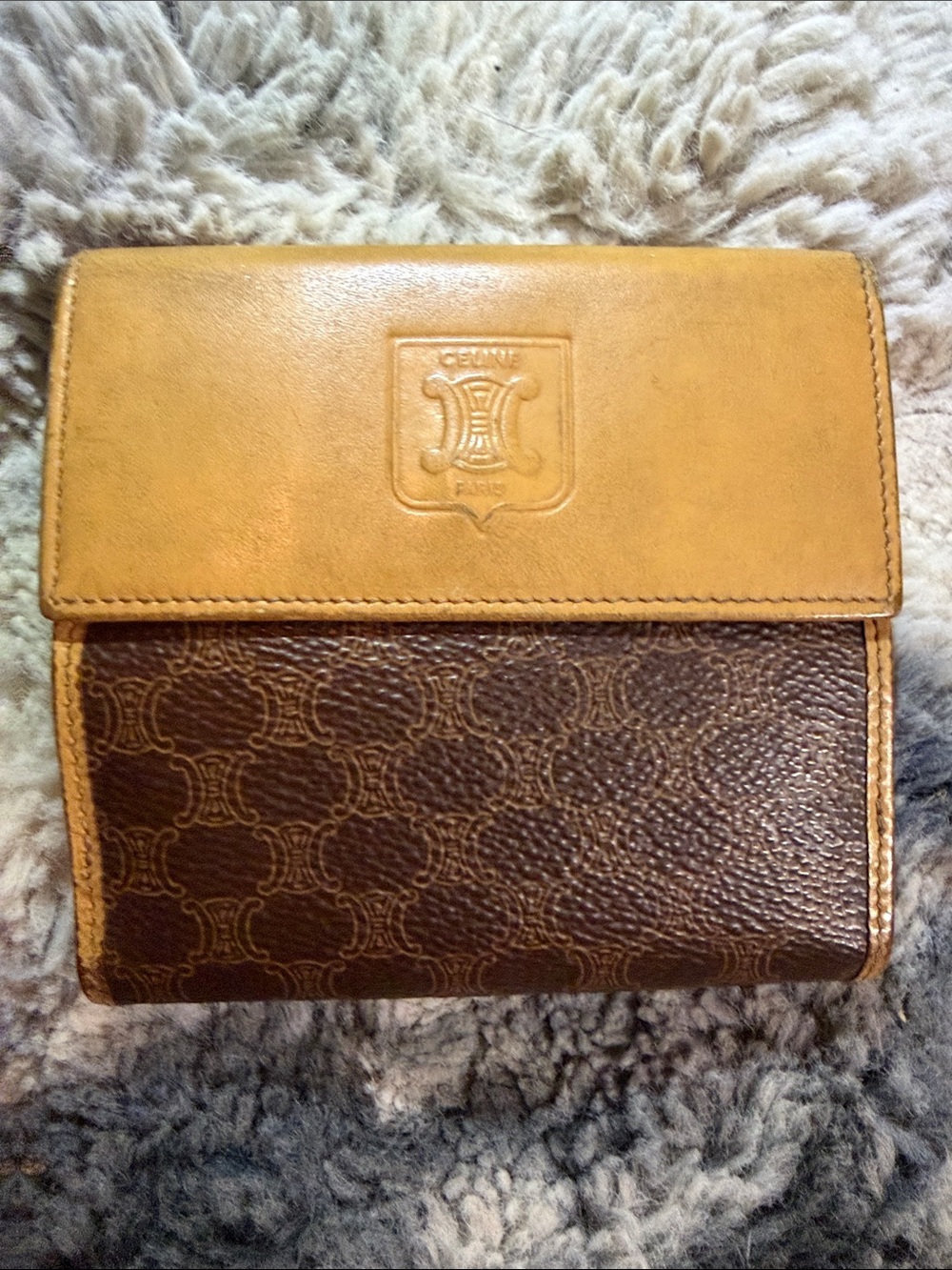 Authentic Vintage Celine Macadam Triomphe Compact Bifold Wallet M11